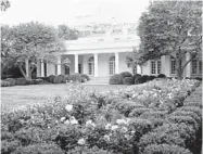  ?? SUSAN WALSH/AP ?? The renovated White House Rose Garden will be the setting for first lady Melania Trump’s speech Tuesday.