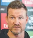  ??  ?? NOT HAPPY: Nathan Buckley.