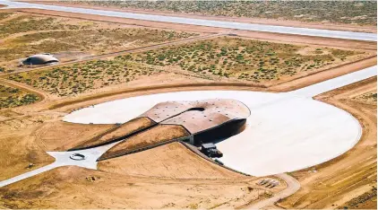  ?? COURTESY OF SPACEPORT AMERICA
Spaceport America, seen in this aerial photo, is the first purpose-built commercial spaceport in the world. ??