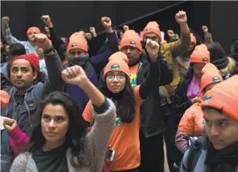  ?? Tom Brenner / New York Times ?? Protesters on Capitol Hill demonstrat­e last month over the Deferred Action for Childhood Arrivals program, which shields almost 700,000 undocument­ed immigrants from deportatio­n.