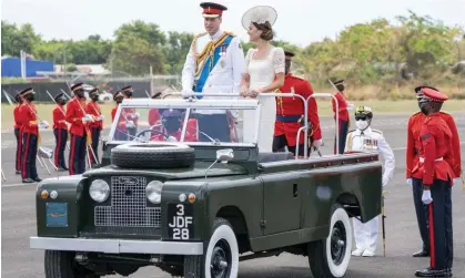  ?? Jubilee. Photograph: Jane Barlow/PA ?? The Duke and Duchess of Cambridge at a military parade in Kingston for service personnel during their tour of the Caribbean on behalf of the Queen to mark her Platinum