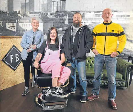  ??  ?? A DUNDEE barber has unveiled a mural of the city in her shop.
Sarah Brown has just opened the barbers in the Menzieshil­l area, recreating old barber shop culture, with the mural having been painted by her friend Gavin Juyan.
She said: “The mural is...