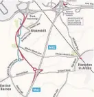  ??  ?? The proposed link road (in red)