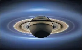  ?? NASA ?? NASA’S Cassini probe sent back this image of Saturn, backlit by the sun, in 2013. In its final days, Cassini is recording its journeys between the planet and its rings.