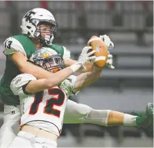  ?? JASON PAYNE ?? The New Westminste­r Hyacks clashed with the Lord Tweedsmuir Panthers in one quarterfin­al of the Subway Bowl a year ago. Before COVID-19, this was scheduled to be the 2020 finals weekend.