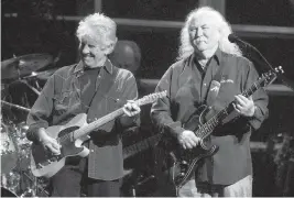  ?? HENNY RAY ABRAMS AP file, 2009 ?? David Crosby, right, with Graham Nash, was a brash musician who evolved from a babyfaced harmony singer with the Byrds to a hippie superstar with Crosby, Stills, Nash & Young.