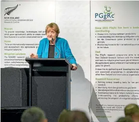  ?? PHOTO: MURRAY WILSON/FAIRFAX NZ ?? Dr Jan Wright, Parliament­ary Commission­er for the Environmen­t at the Agricultur­al Greenhouse Gas Mitigation conference.