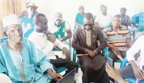  ??  ?? Members of Coalition of people with special needs during the press conference Wednesday in Bauchi