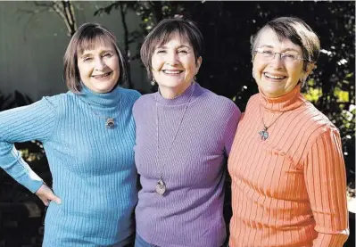  ?? Melissa Phillip photos / Houston Chronicle ?? From left, triplets Anna “Midge” Patterson, Emily Murphy and Carrie Olsen are celebratin­g their 70th birthday with a weeklong cruise out of Galveston. They typically do it up big for the “big-O birthdays.”