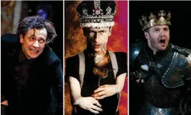  ?? ?? Richard III as played by, from left, Tom Mothersdal­e at Bristol Old Vic in 2019, Mat Fraser for Hull Truck and Northern Broadsides in 2017 and Arthur Hughes at the RSC in 2022. Composite: Tristram Kenton/Ellie Kurttz. Copyright @ RSC