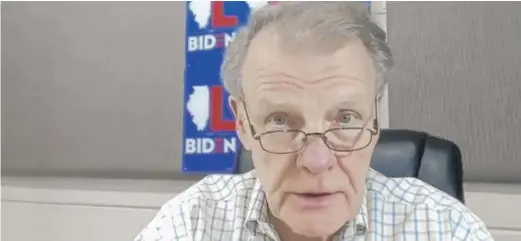  ?? VIDEO IMAGE ?? Illinois House Speaker Mike Madigan participat­es in the virtual Democratic Convention in August.