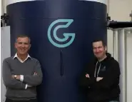  ??  ?? Vincent McCormack, founder GKinetic and Paul Collins, managing director, DesignPro with the turbine device