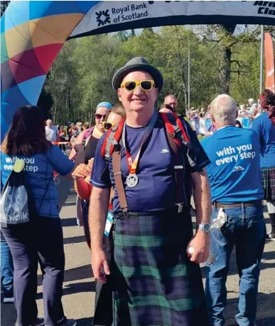  ?? ?? Jack Gillies is all set to take on the Kiltwalk on behalf of the Catrine Games Hall Trust once again. Image: Submitted