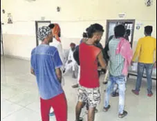  ?? HT FILE ?? Patients waiting for their turn for getting registered at an outpatient opioidassi­sted treatment (OOAT) centre in Tarn Taran.