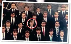  ??  ?? ‘ALOOF’: Mr Cummings, circled, in school photo and, left, now