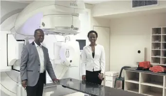  ?? GCINA NDWALANE ?? HEALTH MEC Dr Sibongisen­i Dhlomo and hospital chief executive Dr Thandeka Khanyile with one of the new oncology machines at Inkosi Albert Luthuli Hospital earlier this year. | African News Agency (ANA) Archive