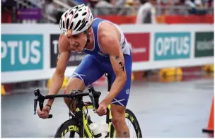  ??  ?? Pedal power
Grant in action at the 2018 Commonweal­th Games