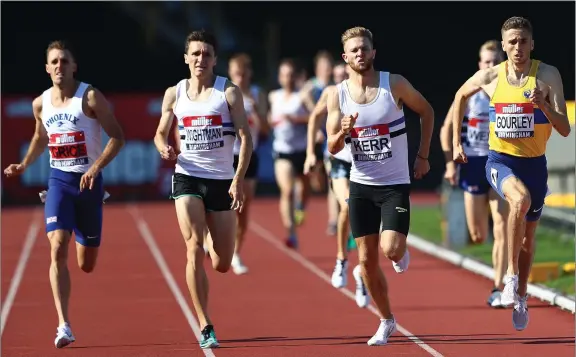  ??  ?? Neil Gourley won the 1500m finals at the UK Athletics Championsh­ips in Birmingham to confirm his place for the world championsh­ips in Doha