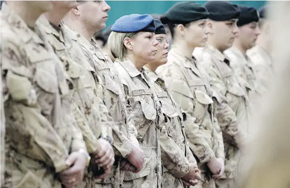  ?? — POSTMEDIA NEWS FILES ?? The Canadian Forces has launched a diversity action plan to make the military more welcoming to women, indigenous people, persons with disabiliti­es and members of visible minorities. Also included in the strategy is the LGBTQ2 community.