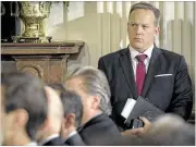  ?? STEPHEN CROWLEY / NEW YORK TIMES ?? White House press secretary Sean Spicer denied Friday that the U.S. was considerin­g using National Guard troops to round up undocument­ed immigrants, despite a draft memo to that effect,