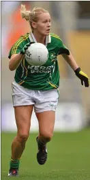  ??  ?? Bernie Breen sizing up her options during Kerry’s All-Ireland Senior final defeat to Cork in 2012.