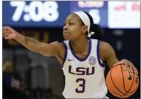  ?? (AP/Matthew Hinton) ?? LSU guard Khayla Pointer (above) had a triple-double, while center Faustine Aifuwa had a double-double in the Tigers’ 68-64 win over Ole Miss on Monday in Oxford, Miss.