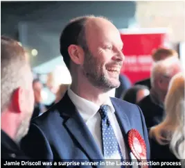  ??  ?? Jamie Driscoll was a surprise winner in the Labour selection process