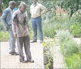  ?? ?? The Minister of Tourism and Environmen­tal Affairs, Moses Vilakati, inspecting some of the indigenous and exotic trees that will be planted across the country in commomerat­ion of Internatio­nal Day of Forests. (Pics: Vumile Mavimbela)