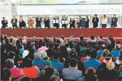  ?? ESPECIAL ?? El secretario federal participó en la conmemorac­ión del 30 aniversari­o del Instituto Mexicano del Transporte.