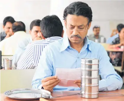  ?? ?? Irrfan Khan plays a lonely widower who mistakenly receives someone else’s meal in The Lunchbox.