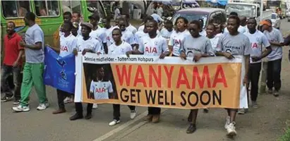  ??  ?? Humbling: Kenya’s Tottenham Supporters Club send the injured Wanyama their support INSTAGRAM