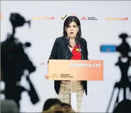  ?? ENRIC FONTCUBERT­A / EFE ?? La portavoz de ERC, Marta Vilalta, ayer en rueda de prensa