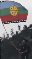 ??  ?? A wenufoye flag is a symbol of Mapuche communitie­s