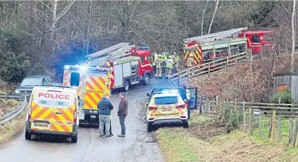  ?? ?? ACCIDENT: Emergency vehicles at the scene of the crash in February 2020 on a single track road close to the Glen Wyvis distillery in Dingwall.