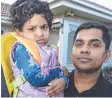  ??  ?? Three-year-old Nihana Rajan and father Sreejith