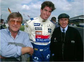  ??  ?? Ralph Sr, son Ralph on his way to the 1996 F3 title, and Jackie Stewart