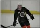  ?? PHOTO BY ZACK HILL ?? So far, so good for young Flyers center Nolan Patrick, who looked migraine free during the team’s first official day of a short training camp Monday at the Skate Zone in Voorhees, N.J.