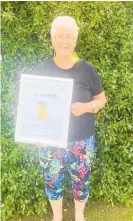  ?? Photo / Supplied ?? Jill Taylor with her Golden Gumboot Award.