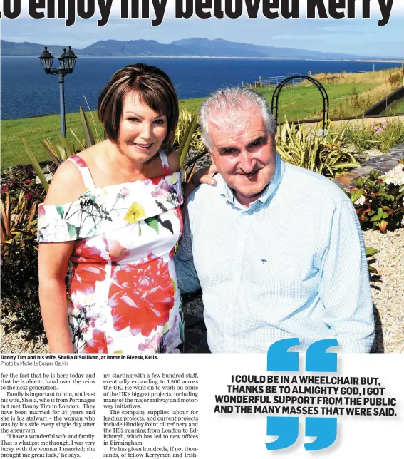  ?? Photo by Michelle Cooper Galvin ?? Danny TIm and his wife, Sheila O’Sullivan, at home in Gleesk, Kells.