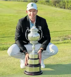  ?? /Luke Walker/Getty Images ?? Winning form: Dean Burmester beat the rest of the field and a stomach bug to win the SA Open on Sunday. He nearly pulled out on Friday.