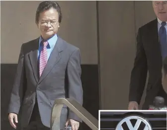 ?? AP FILE PHOTO ?? HEAVY PRICE: Volkswagen engineer James Robert Liang, shown leaving court last year, was sentenced to 40 months in prison and a $200,000 fine for his role in the automaker’s diesel emissions scandal.