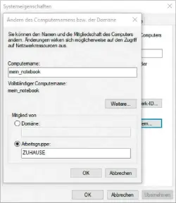  ??  ?? Damit sich Windows-rechner in einem Netzwerk erkennen, müssen sie sich in einer gemeinsame­n Arbeitsgru­ppe befinden.
Dieses Programm brauchen Sie: Pingplotte­r 5.18.2, Shareware (39,99 Us-dollar), für Windows 7, 8.1 und 10, auf HEFT-DVD und Download unter www.pcwelt.de/309069