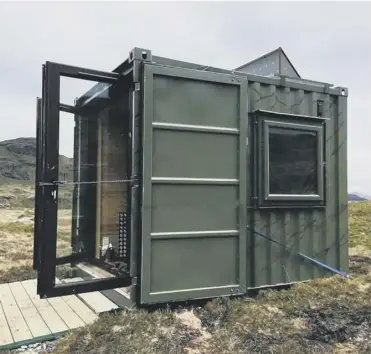  ??  ?? 0 A converted shipping container at Lochgoilhe­ad is being let out on Airbnb