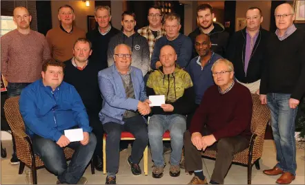  ??  ?? At the presentati­on of prizes of the Gleneagle Squash Club monthly competitio­n sponsored by Christy Quill, Strand House, Dingle, were front from left, Ryan Kavanagh, Arthur Murphy, Christy Quill,sponsor, Maciej Truchan, captain of winning team, Farook Khan and Tim Lynch. Back from left are Sean Morris, Mike Crowley, Jack Buckley, Donnagh Crowley, Ray O’Callaghan, John McCarthy, Sean McCarthy, Liam Shine and Denis Reidy. Photo by Eamonn Keogh