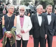  ?? JOEL C RYAN/INVISION/THE ASSOCIATED PRESS ?? From left: Katharina Kubrick, Jan Harlan, actor Keir Dullea and director Christophe­r Nolan. The Cannes tribute to 2001: A Space Odyssey was geek heaven, Peter Howell writes.