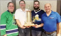  ?? Photos contribute­d ?? TOP: The Summerland Men’s Open Bonspiel “A” event winner was the Summerland rink, from left: Skip Dale Abrey, 3rd Tyler Jaeger, 2nd Jason Nilsson and lead Justin Lawrence. ABOVE: The Summerland Men’s Open Bonspiel “B” event winner was the Penticton...
