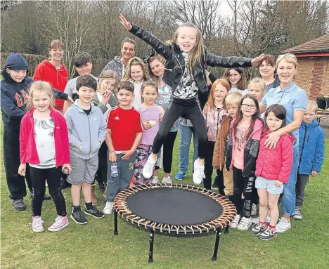  ??  ?? YOUNGSTERS from Mill o’ Mains sprang into action as the Easter school holidays got under way.The children from the Dundee housing estate were attending an Easter fun camp which runs until Friday.The camp, at Mill o’ Mains Community Pavilion, is for kids aged