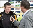  ??  ?? nice touch: Kilkenny’s injury-hit Michael Rice interviewe­d by Sky