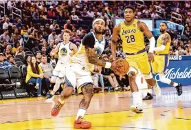  ?? Stephen Lam/The Chronicle ?? Warriors guard Gary Payton II says the team is “on the same page,” a year after Golden State’s preseason was marked by dysfunctio­n and on-court conflict.