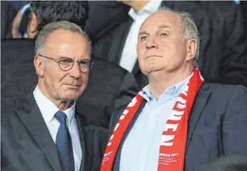  ?? FOTO: IMAGO ?? Karl-Heinz Rummenigge (li.) und Uli Hoeneß müssen nun wieder ihre alten Qualitäten beweisen.